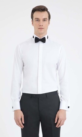 Cerimonia Slim Fit Beyaz Gömlek - 5