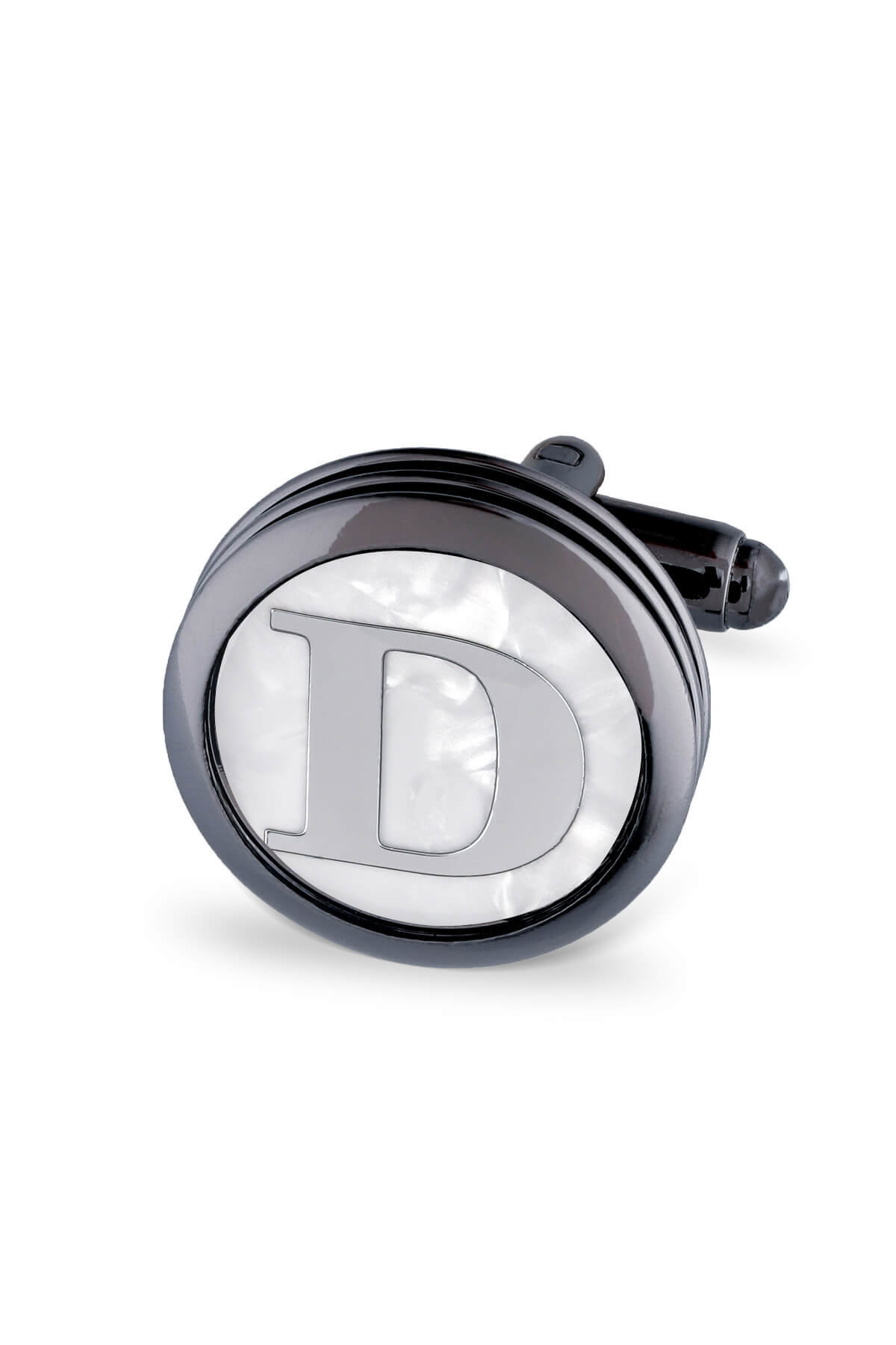 D Harfli Yuvarlak Tekli Kol Düğmesi - 1