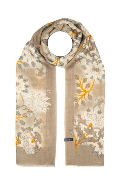 Hatemoğlu Desenli 100% Yün Atkı 