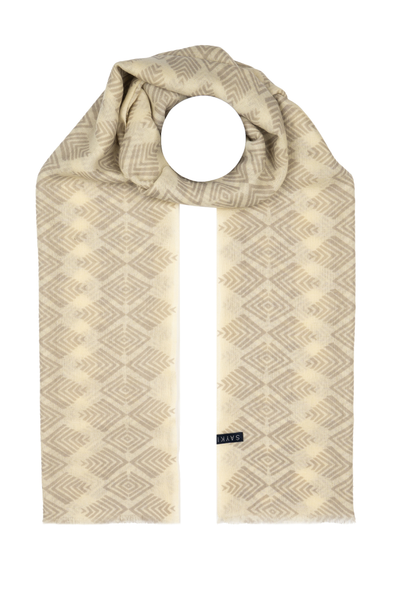 Hatemoğlu Desenli 100% Yün Atkı - Hatem Saykı