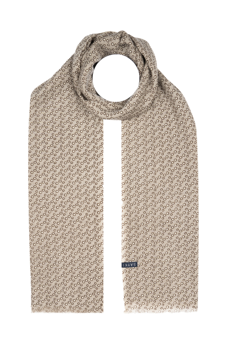 Hatemoğlu Desenli 100% Yün Atkı - HATEM SAYKI