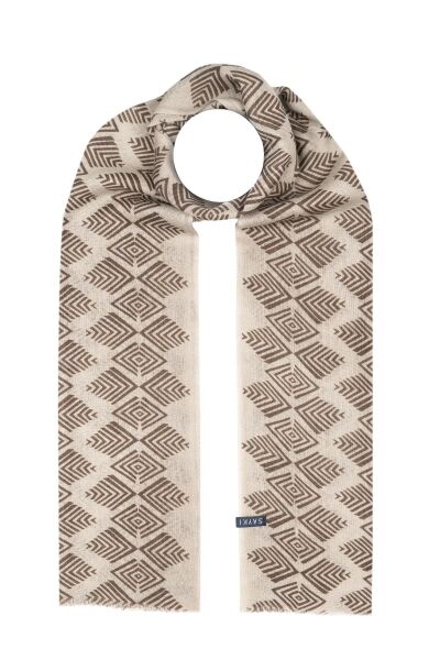 Desenli 100% Yün Atkı 