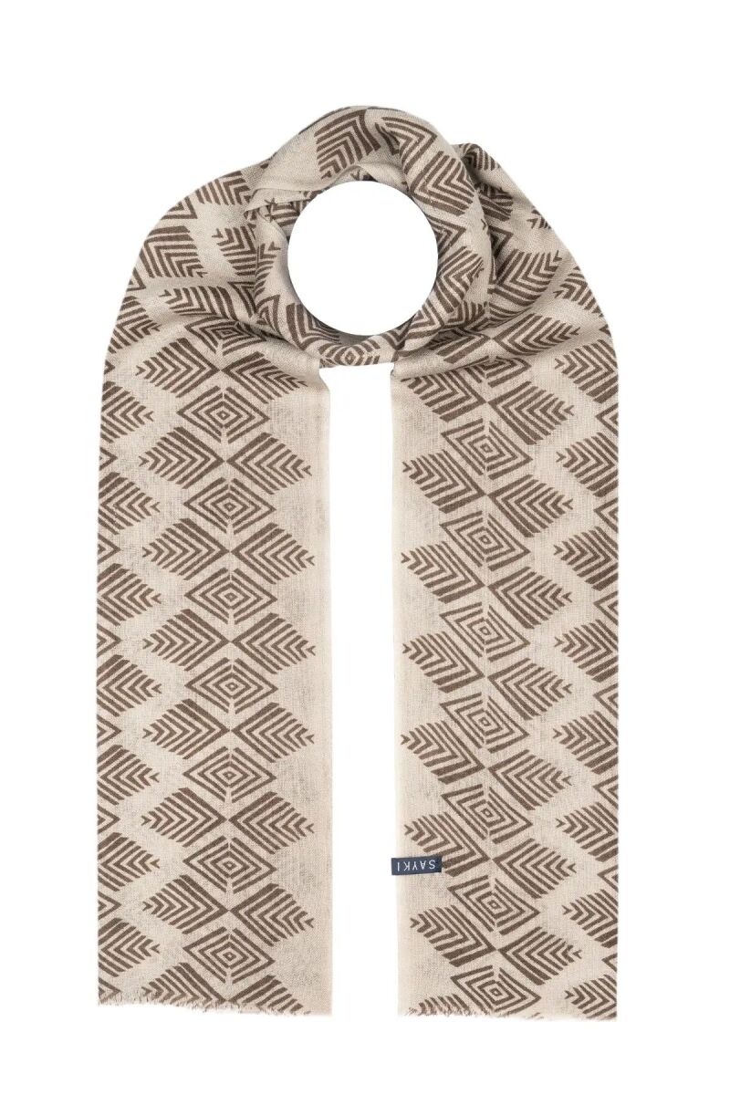 Desenli 100% Yün Atkı - Hatem Saykı