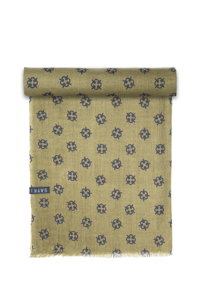 Hatemoğlu Desenli 100% Yün Atkı - 3