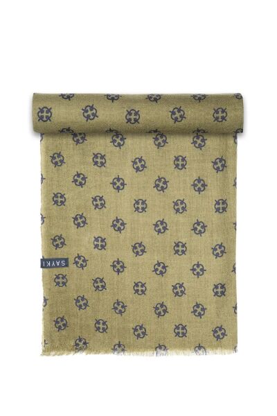 Desenli 100% Yün Atkı - 3