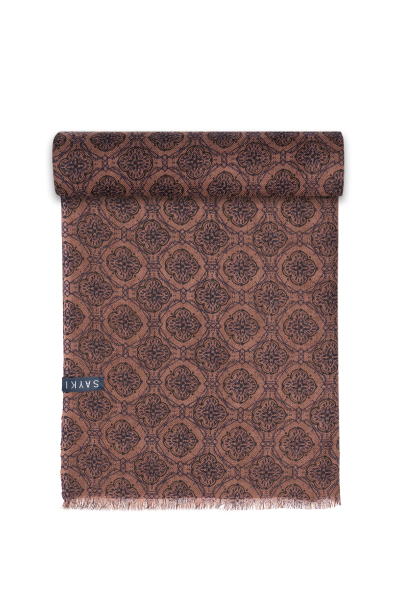 Desenli 100% Yün Atkı - 3