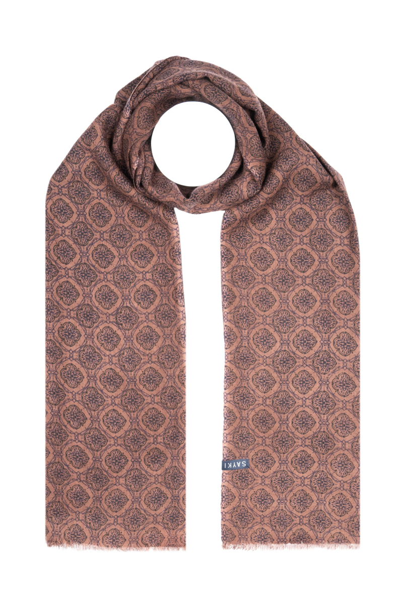 Desenli 100% Yün Atkı - Hatem Saykı