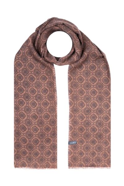 Desenli 100% Yün Atkı 