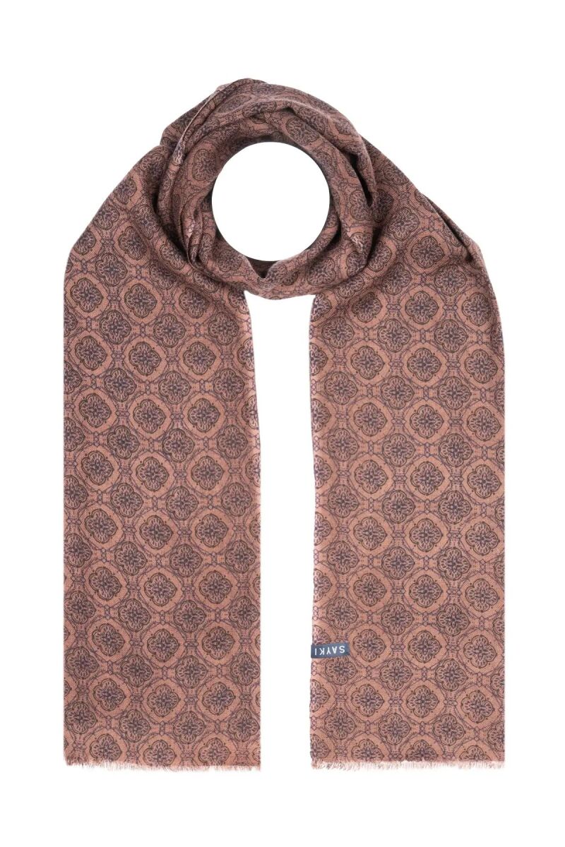 Desenli 100% Yün Atkı - Hatem Saykı