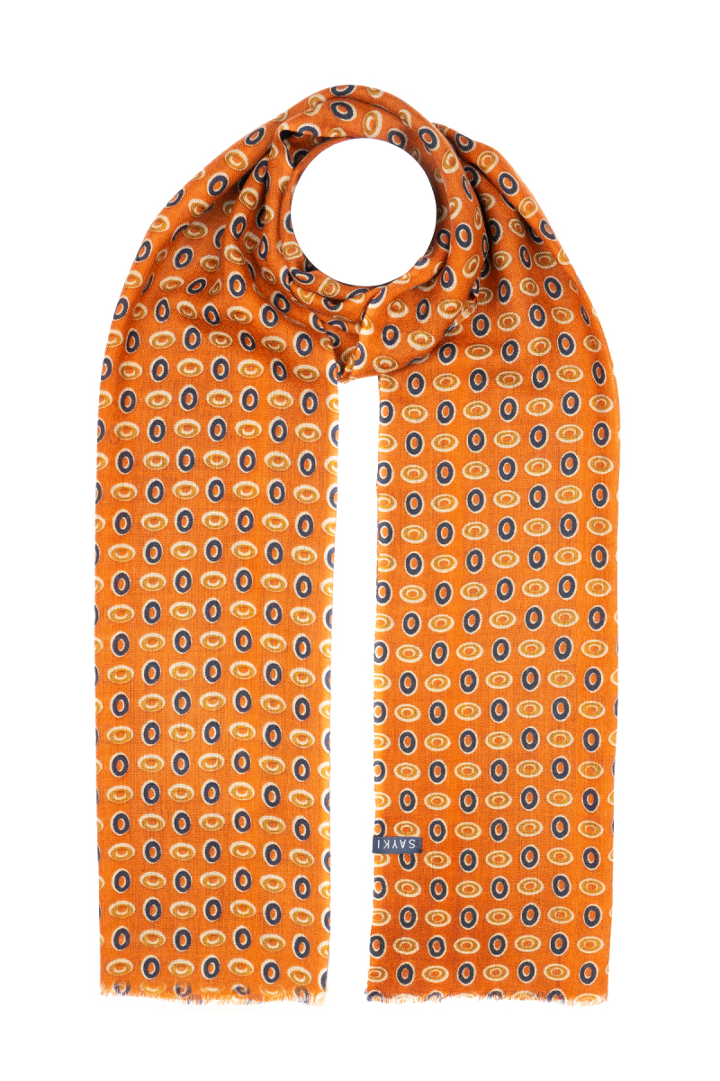 Hatemoğlu Desenli 100% Yün Atkı - Hatem Saykı