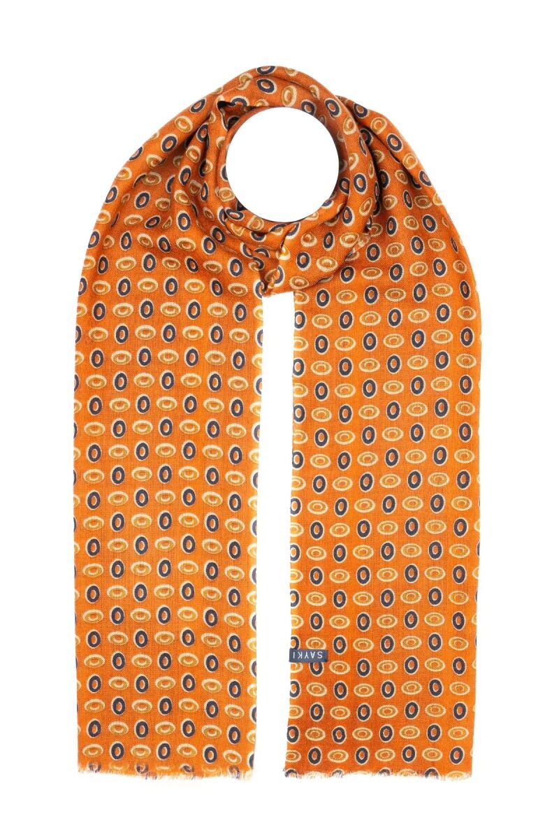 Desenli 100% Yün Atkı - Hatem Saykı