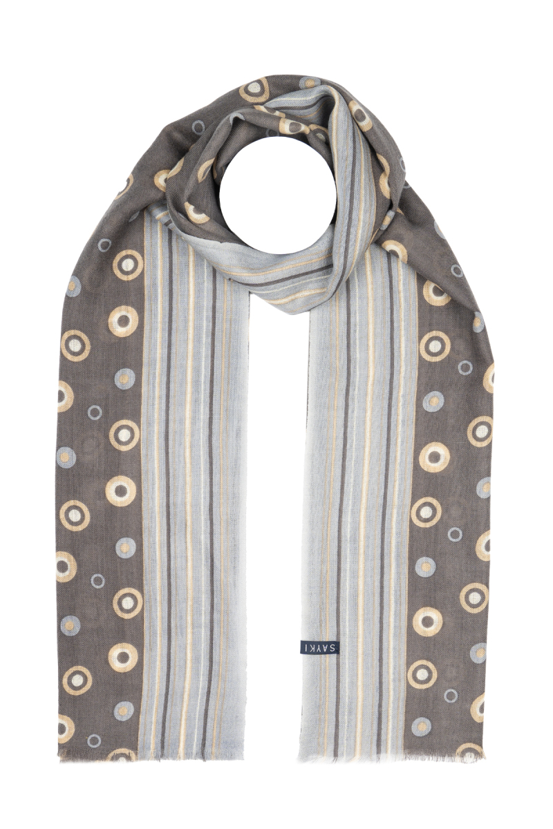 Hatemoğlu Desenli 100% Yün Atkı - HATEM SAYKI