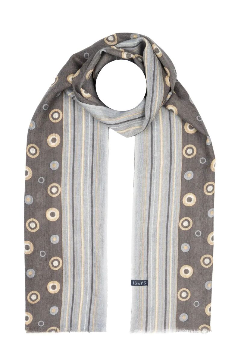 Hatemoğlu Desenli 100% Yün Atkı - Hatem Saykı