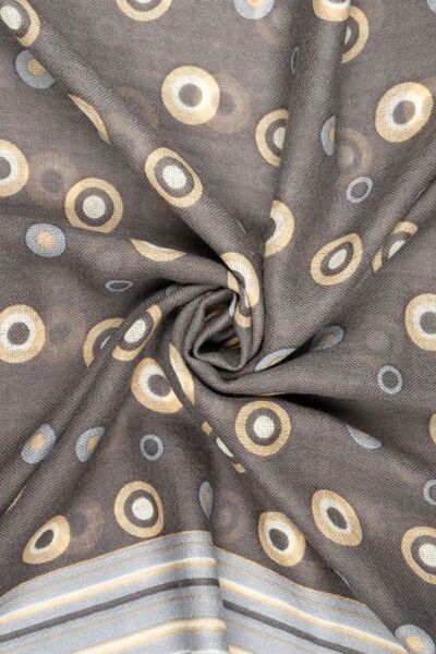 Hatemoğlu Desenli 100% Yün Atkı - 2