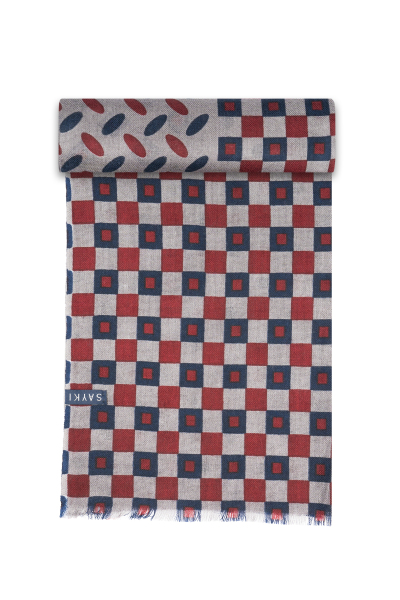 Desenli 100% Yün Atkı - 3