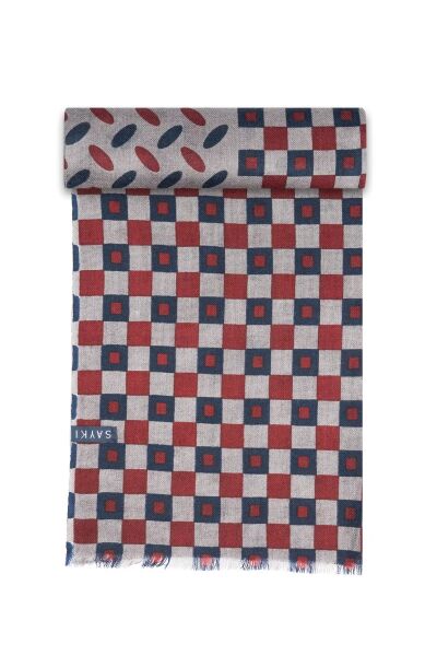 Desenli 100% Yün Atkı - 3