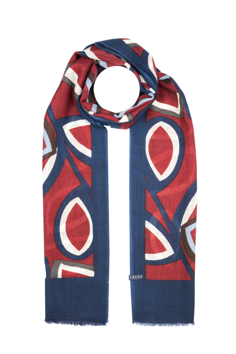 Hatemoğlu Desenli 100% Yün Atkı - Hatem Saykı