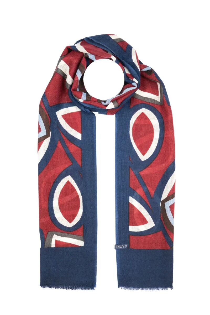 Hatemoğlu Desenli 100% Yün Atkı - Hatem Saykı