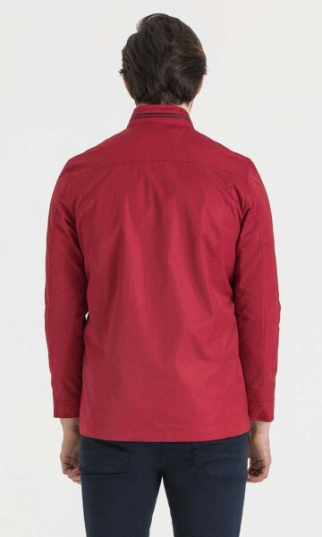 Desenli Baharlık Kırmızı Mont - 5