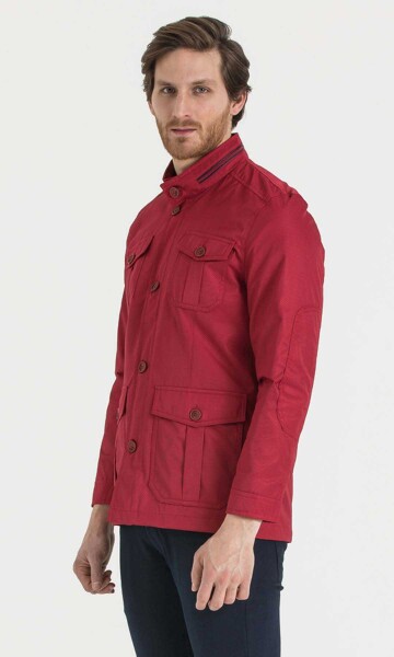 Desenli Baharlık Kırmızı Mont - 3