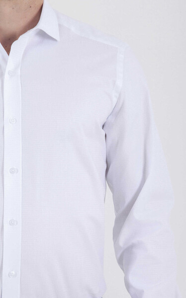 Beyaz Desenli Gömlek - 4