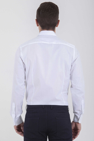 Beyaz Desenli Gömlek - 5