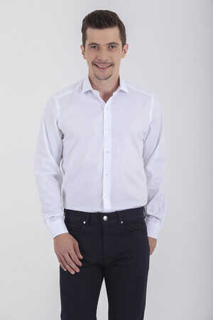 Beyaz Desenli Gömlek - 6