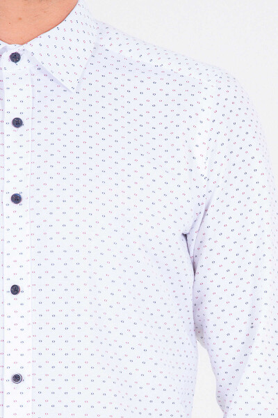 BORDO B Desenli Slim Fit Gömlek - 4