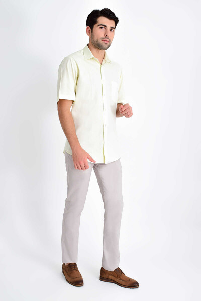 Bej Desenli Klasik Gömlek - 2