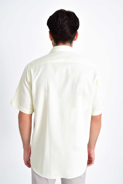 Bej Desenli Klasik Gömlek - 4