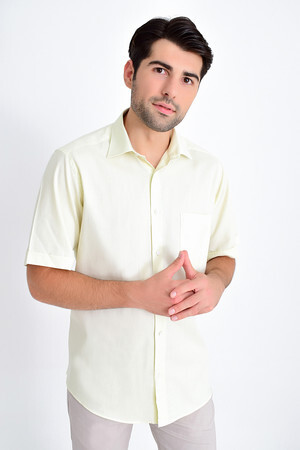 Bej Desenli Klasik Gömlek - 6