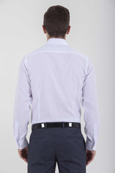 Beyaz Desenli Klasik Gömlek - 5