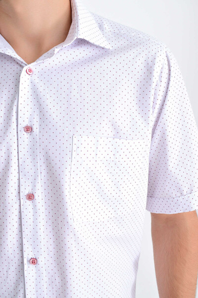 Desenli Klasik Bordo Gömlek - 4