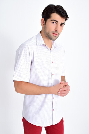 Desenli Klasik Bordo Gömlek - 5