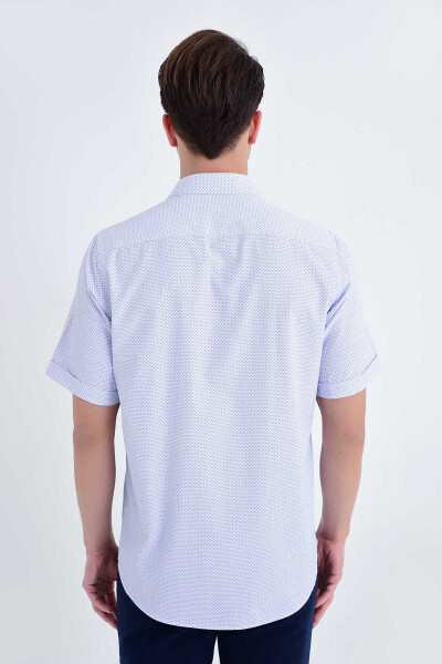 Desenli Klasik Lacivert Gömlek - 3