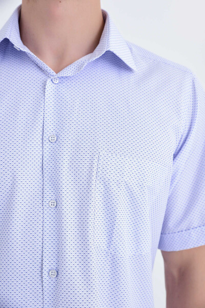 Desenli Klasik Lacivert Gömlek - 4