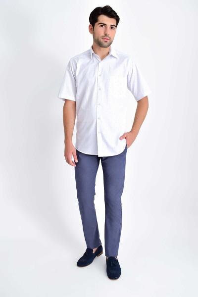 Desenli Klasik Lacivert Gömlek - 2