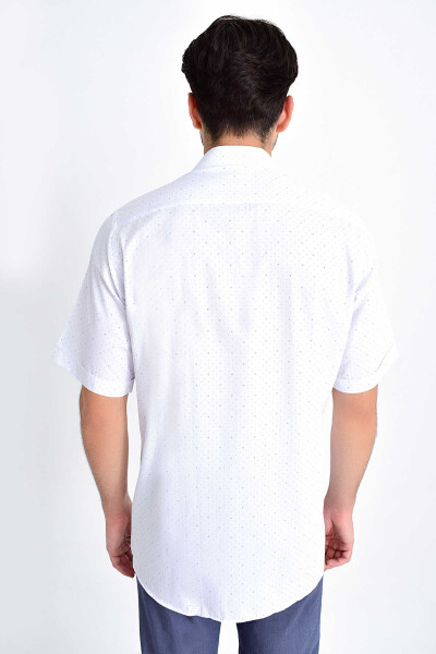 Desenli Klasik Lacivert Gömlek - 4