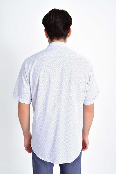 Desenli Klasik Lacivert Gömlek - 3