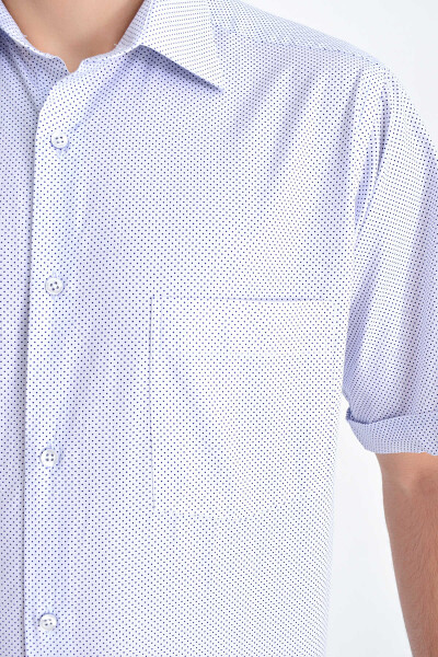 Desenli Klasik Lacivert Gömlek - 4