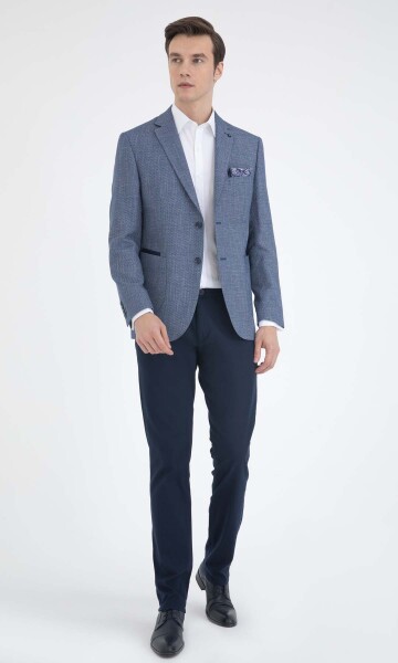 Desenli Lacivert Dinamik Ceket - 2