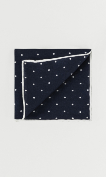 Desenli Lacivert Mendil - 5