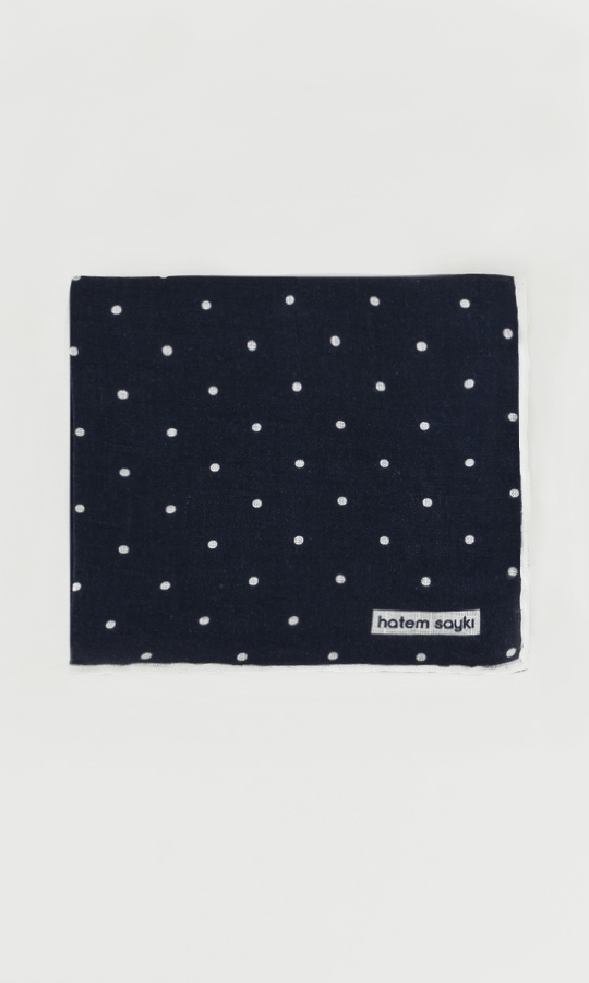 Desenli Lacivert Mendil - 6