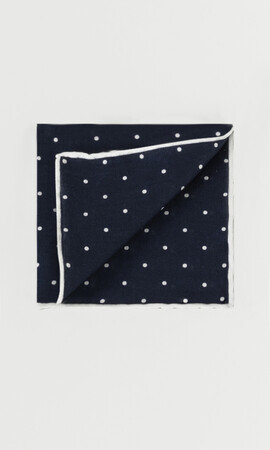 Desenli Lacivert Mendil - 8