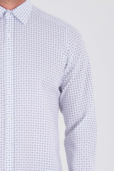 Desenli Lacivert Slim Fit Gömlek - 5