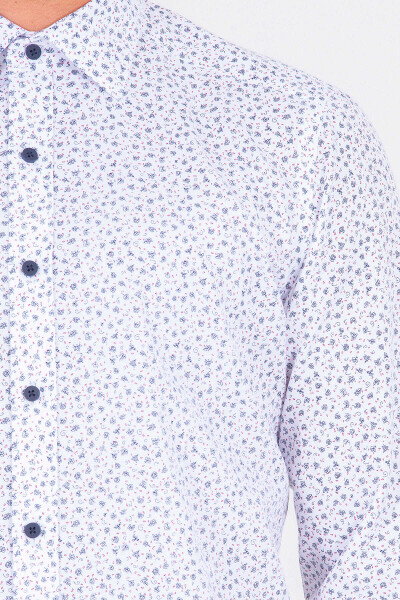 Desenli Lacivert Slim Fit Gömlek - 9