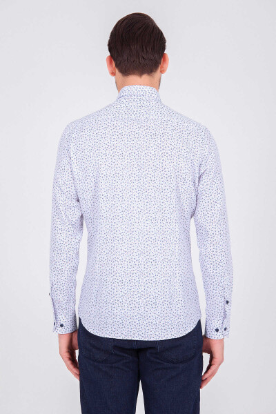 Desenli Lacivert Slim Fit Gömlek - 10