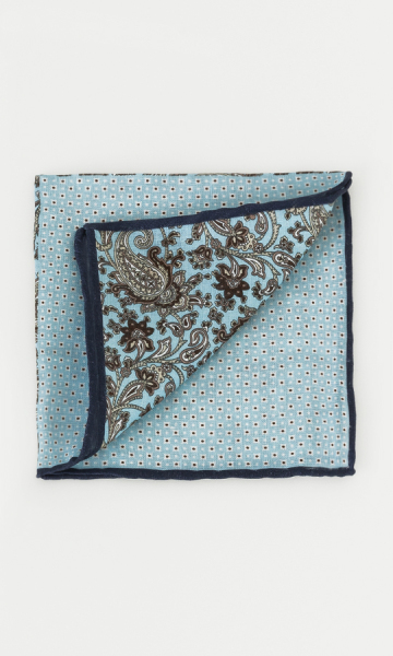 Desenli Mavi Mendil - 5