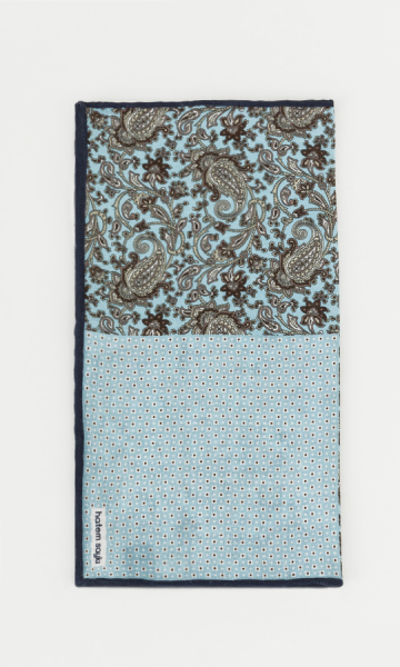 Desenli Mavi Mendil - 7