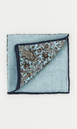 Desenli Mavi Mendil - 8